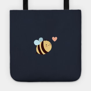 Cute tiny little bee with a heart Tote