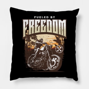 Fueled By Freedom Motorcycle Lover Pillow