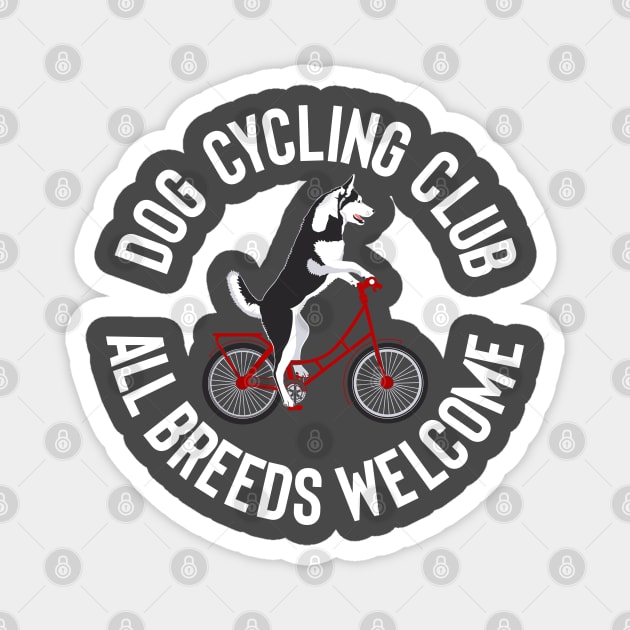 Dog Cycling Club Magnet by PedalLeaf