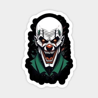 White Evil Clown Magnet