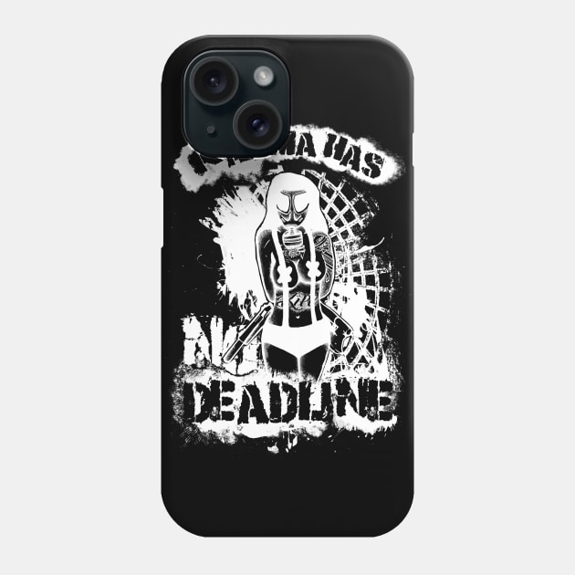 Pin-up Girl with Gasmask, Karma has no Deadline Phone Case by Lenny241