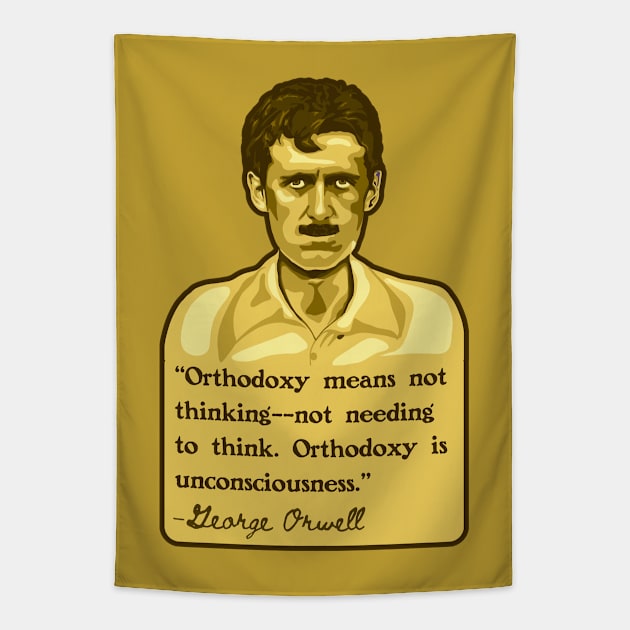 George Orwell Portrait and Quote Tapestry by Slightly Unhinged