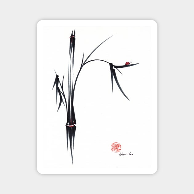 "Gentle Soul" Chinese japanese ink brush pen painting Magnet by tranquilwaters