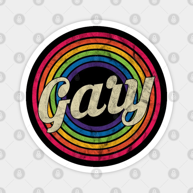 Gary - Retro Rainbow Faded-Style Magnet by MaydenArt