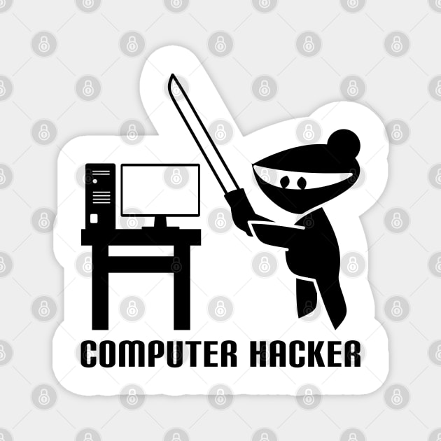 Computer Hacker Ninja Style Magnet by shirtonaut