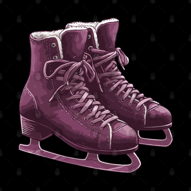 Magenta Ice Skating Boots by Siha Arts