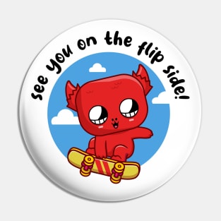 Skateboarding devil (on light colors) Pin