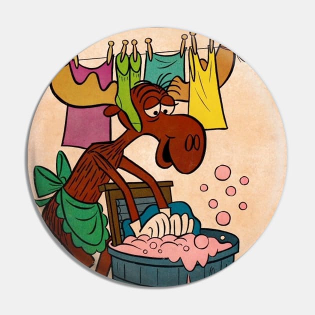 Bullwinkle Comic Book "Laundry Day" Pin by offsetvinylfilm