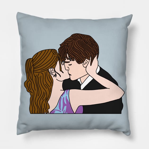 Jim and Pam First Kiss Pillow by Eclipse in Flames