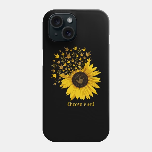 Choose Kind Sunflower-American Sign Language Phone Case by artbyhintze