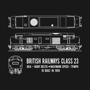 British Railways Class 23 Baby Deltic Locomotive Blueprint Diagram Gift T-Shirt