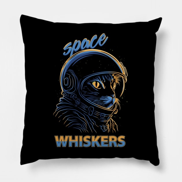 Cat In The Space - Catronaut Space Galaxy Explorer Pillow by malaqueen