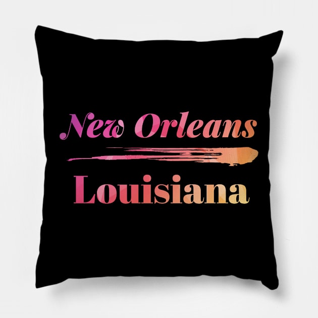 New Orleans Louisiana Low Poly Pillow by Queen 1120