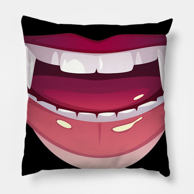 Halloween, Mouth Design Pillow by Humais