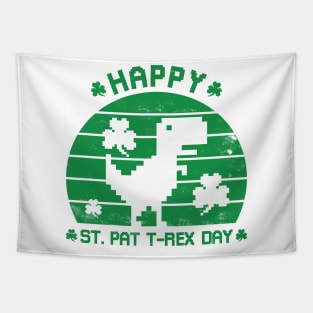 Happy St Patrex Day - St. Patrick's Day Dino (Distressed) Tapestry