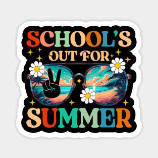 Retro Last Day Of School's Out For Summer Teacher Boys Girls Magnet