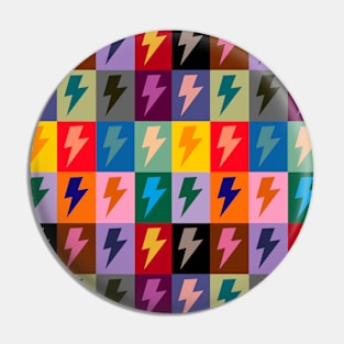 Lightning Bolt Pattern in Check Multi Colour Pin