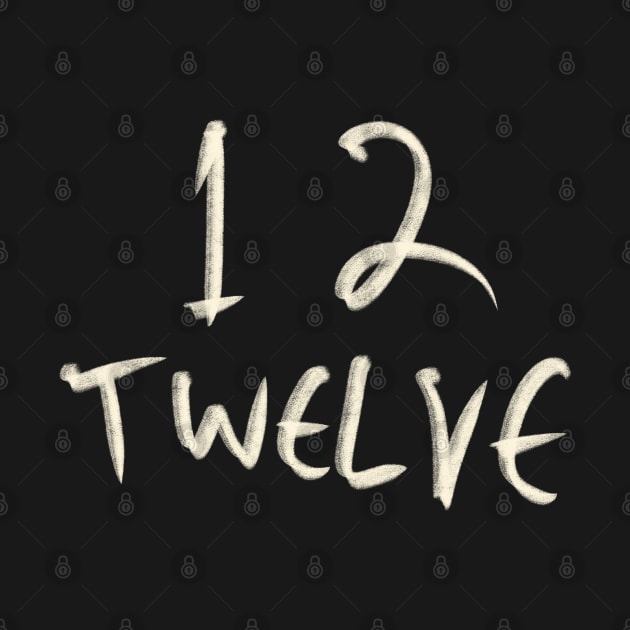 Hand Drawn Letter Number 12 Twelve by Saestu Mbathi