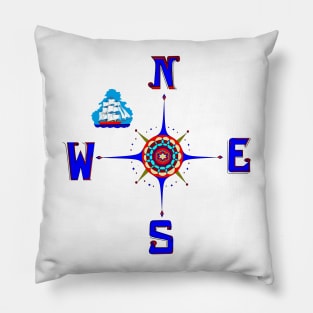 A Nautical Compass Rose Pillow