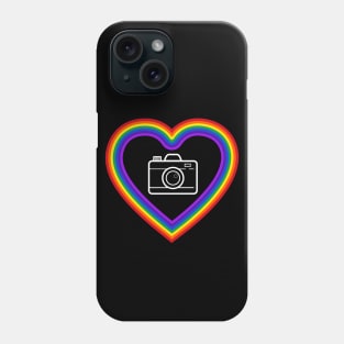 "Rainbow Heart with Camera" Phone Case