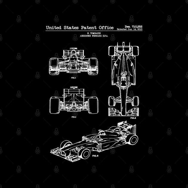 Ferrari Indy Race Car 2013 Patent White by Luve