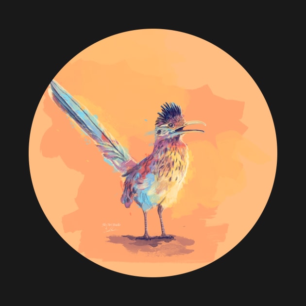 Desert Song - Roadrunner Bird by Flo Art Studio