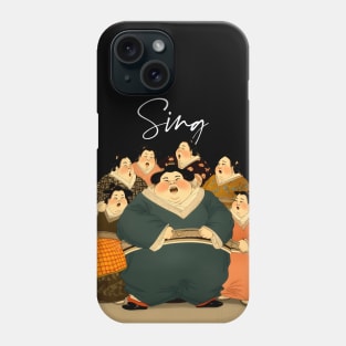 Sing: Make Music Not War! Sing for Peace! on a Dark Background Phone Case