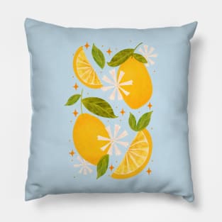 Midcentury Citrus Bliss: Lemon Floral Delight Tee Pillow