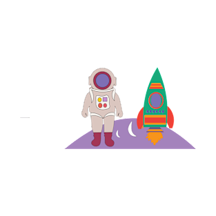 astronaut and rocket T-Shirt