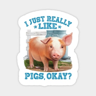 Cute Young Pig Farm Motive Magnet