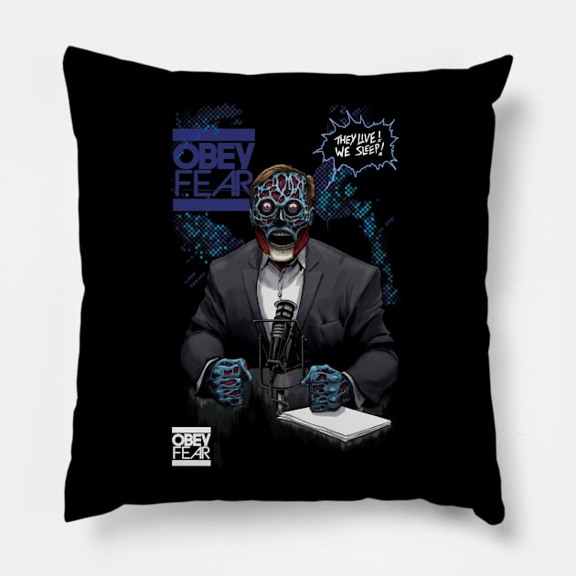 Alex Jones Alien agenda Pillow by ZornowMustBeDestroyed