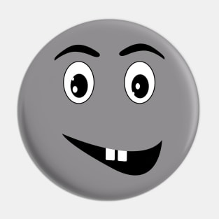 Black and white face cartoon Pin