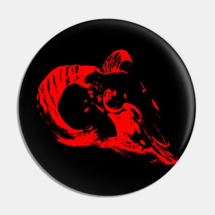 Mysterious Ram Skull (Red) Pin