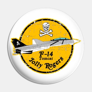 F-14 Tomcat - Jolly Rogers - Grunge Style Pin