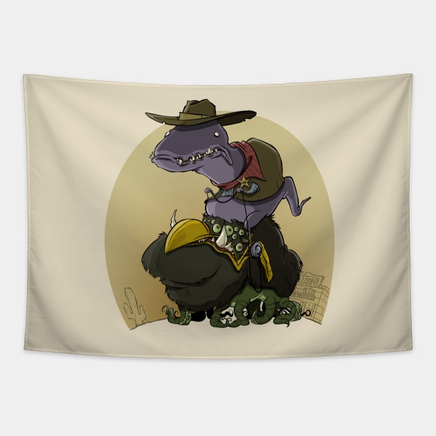 Jurassic Sheriff Tapestry by westinchurch