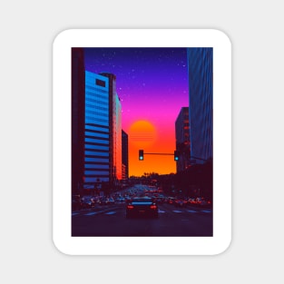 Neon highway Magnet