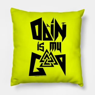 Odin is my god Black Logo Pillow