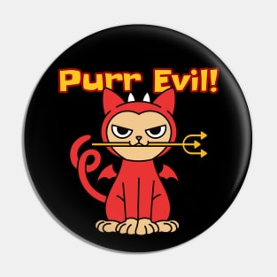 Evil Cat Funny Pure Evil LOL Pin