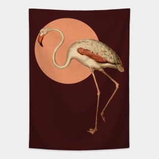 Pink over pink flamingo illustration Tapestry