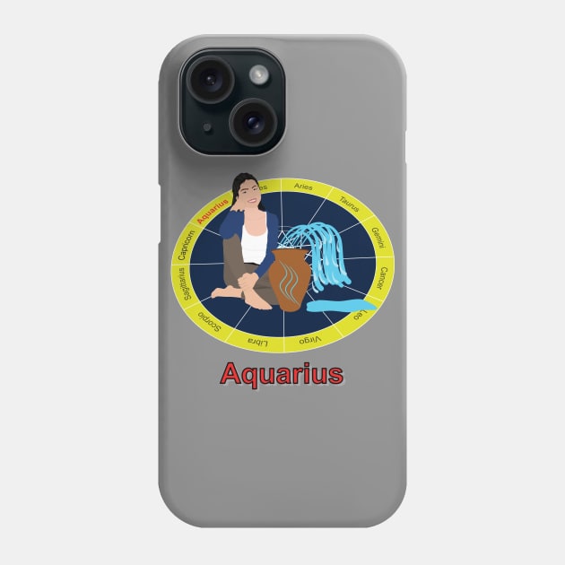 Representation of the zodiac sign of Aquarius Phone Case by GiCapgraphics