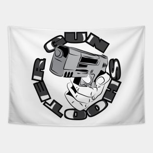 gun shooter illustration Tapestry