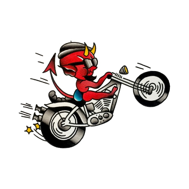 Devil Beatnik Rider Tattoo Design by forevertruetattoo