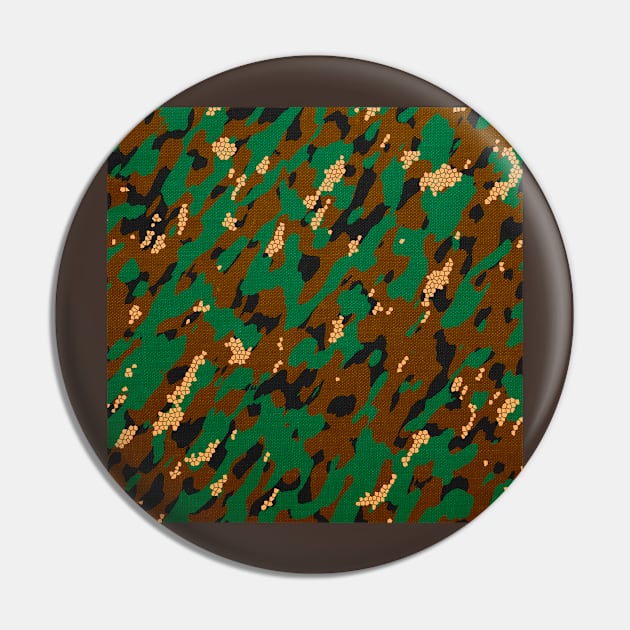 Camouflage - Brown and green Pin by Tshirtstory