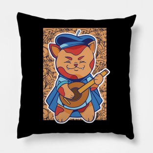 D&D Bard Class Kawaii Cat Pillow