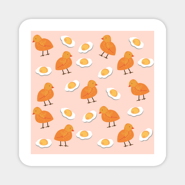 Cute Chicken and Egg Yolk Nursery Pattern Magnet by CONCEPTDVS