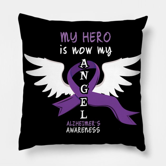 Hero Angel End Alzheimer Alzheimers Awareness Pillow by CrissWild