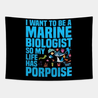 Marine Biologist Biology Fathers Day Gift Funny Retro Vintage Tapestry