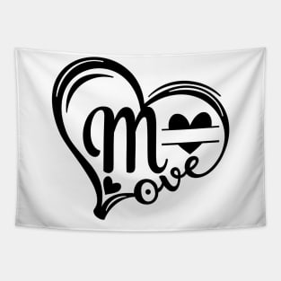 letter m monogram in the shape of love Tapestry