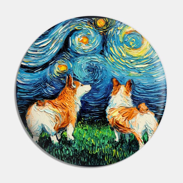 Corgi Night Pin by sagittariusgallery