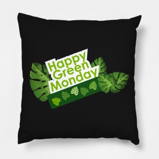 Happy leaves deco - Green Monday Pillow